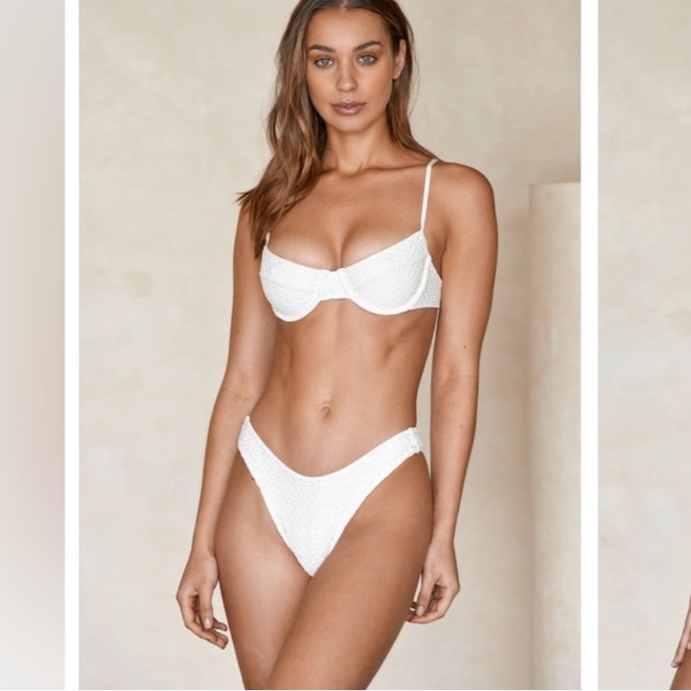 Monday Swimwear Byron Bottom - Ivory crochet NWT